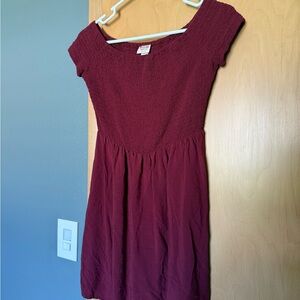 Mossimo Supply Co. Maroon Smocked Dress